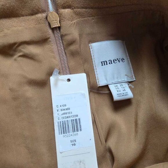 New 16 Maeve x Anthropologie Belted wrap mini skirt in Cedar - Picture 7 of 10